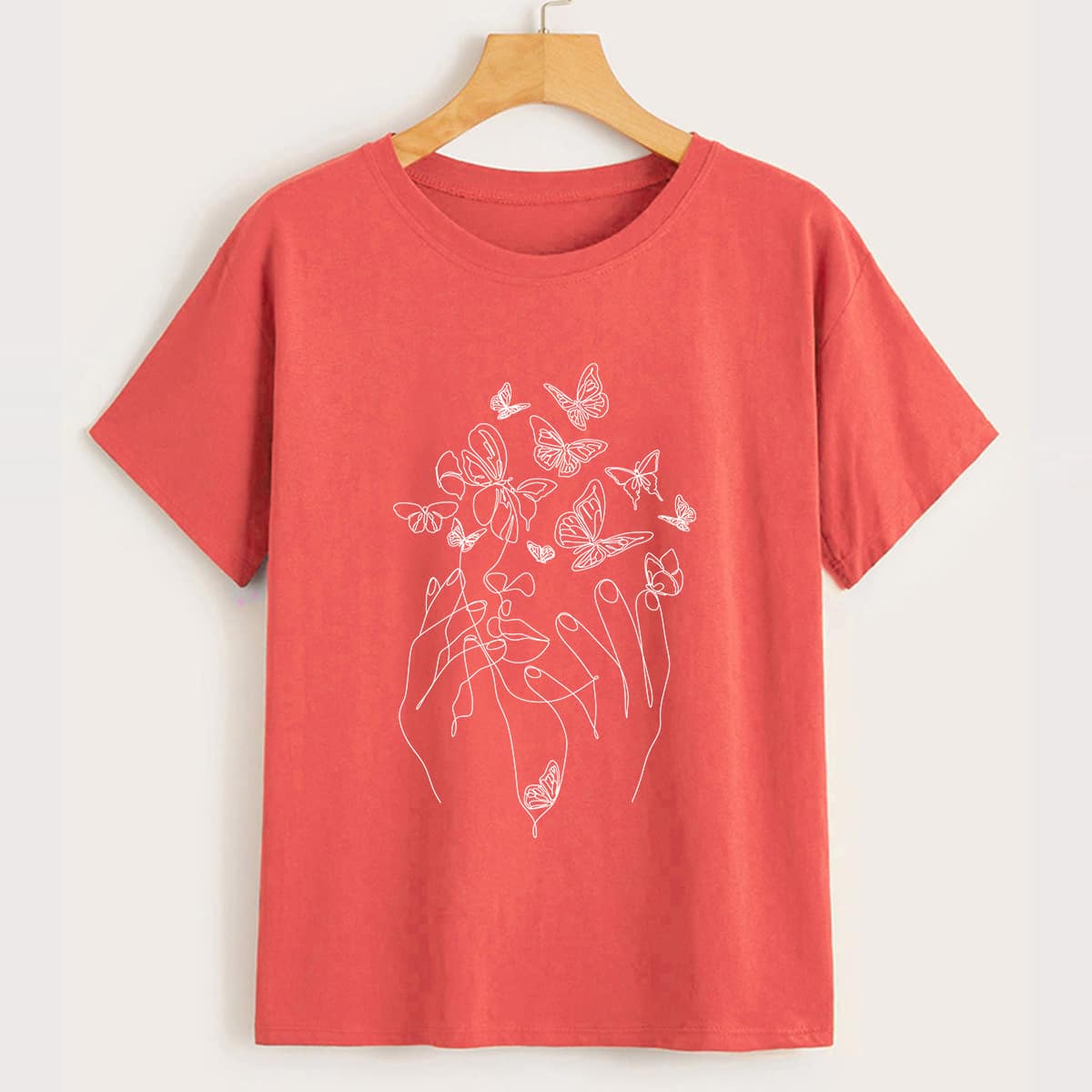 

Butterfly Graphic Tee, Watermelon pink