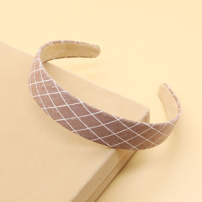 

Plaid Hair Hoop, Mocha brown