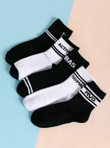 5 pares calcetines de hombres con letra - Multicolor - Ver 1