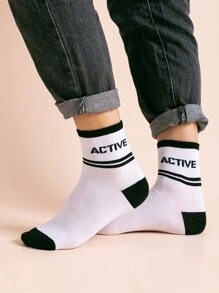 5 pares calcetines de hombres con letra - Multicolor - Ver 2