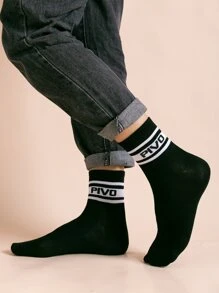 5 pares calcetines de hombres con letra - Multicolor - Ver 3