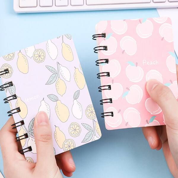 

1pack Fruit Print Cover Random Notebook, Multicolor