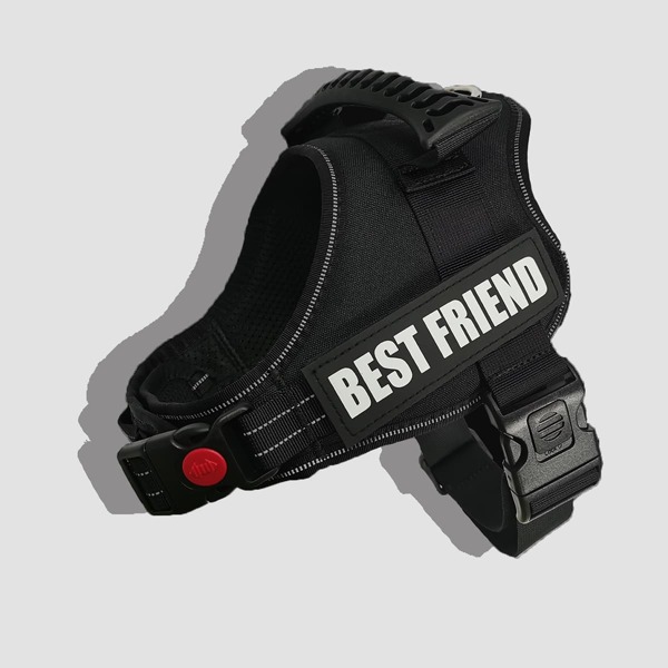 

1pc Dog Letter Graphic Harness, Black