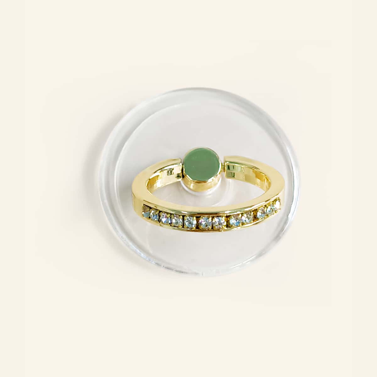 

1pc Rhinestone Detail Phone Ring, Clear