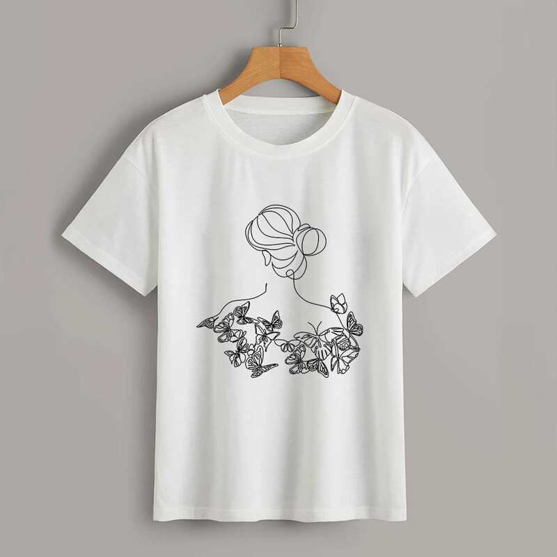 

Butterfly Graphic Tee, White