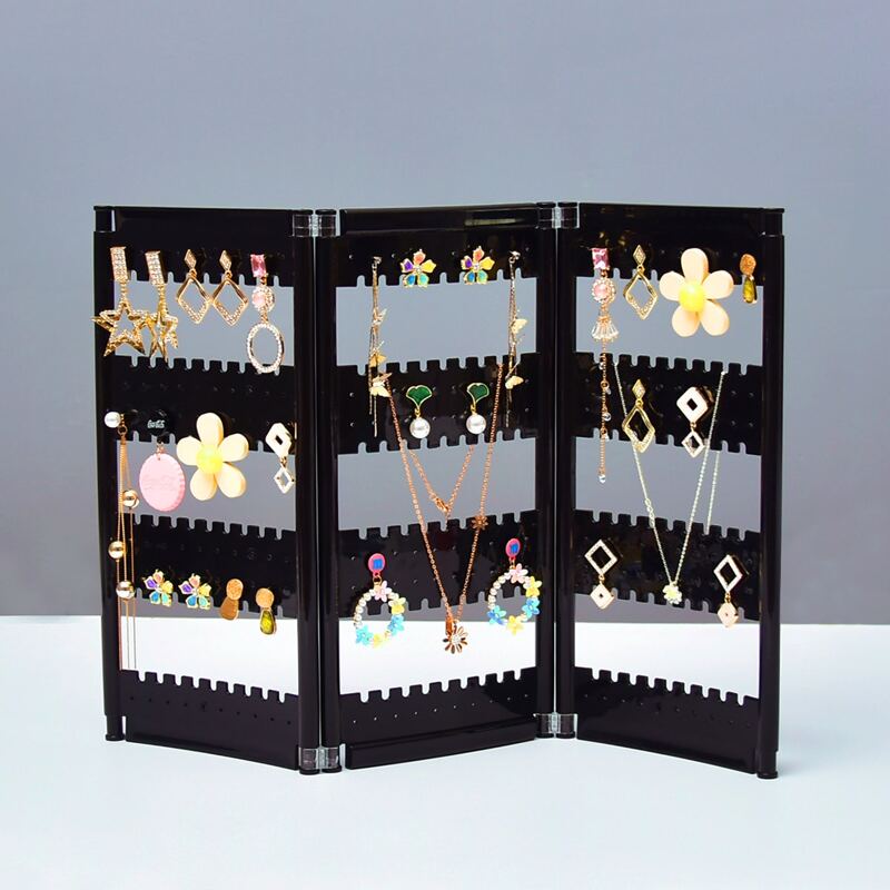 

1pc Foldable Jewelry Display Rack, Black