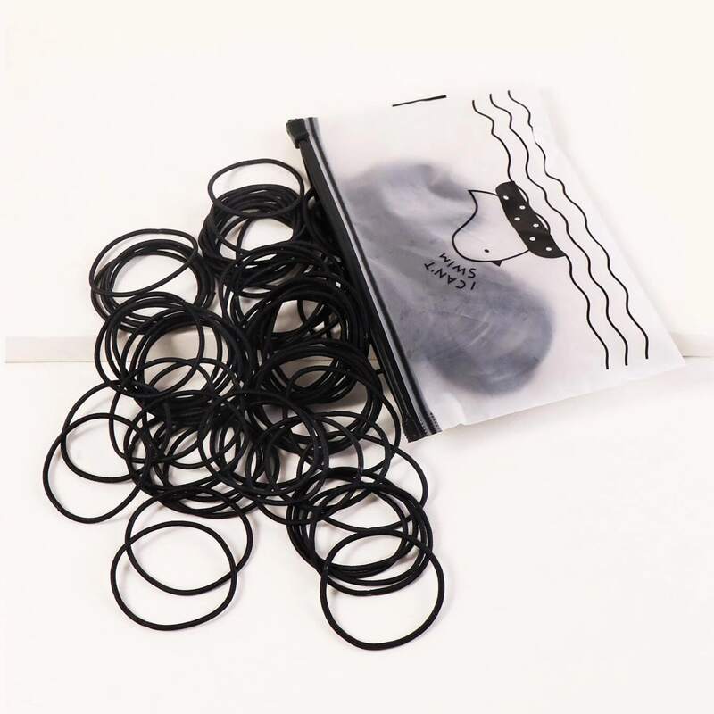 

100pcs Solid Hair Tie, Black