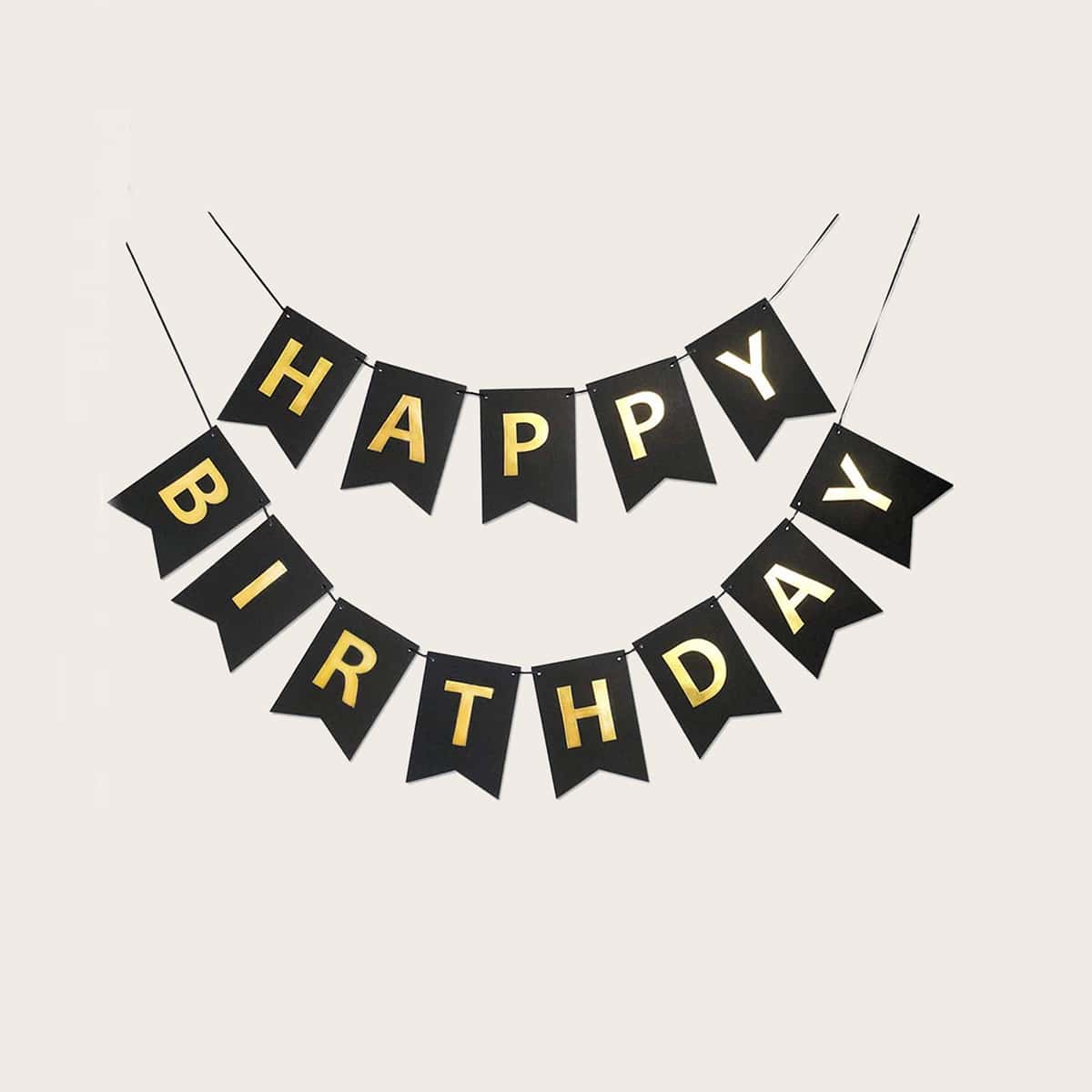 

1set Birthday Pull Flag, Black