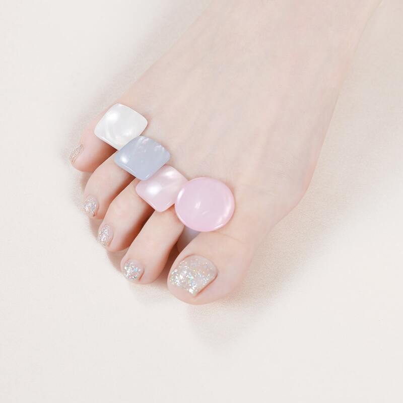 

8pcs Nail Art Silicone Toe Separator, Multicolor