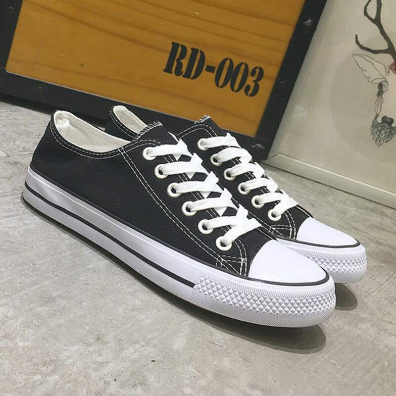

Lace Up Canvas Sneakers, Black