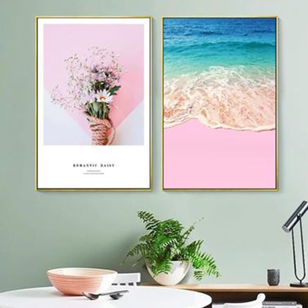 

1pc Floral & Beach Wall Art Without Frame, Multicolor