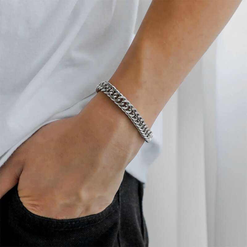 

Guys Chain Bracelet, Silver