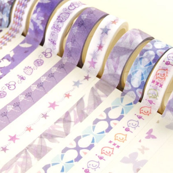 

10rolls Random Pattern DIY Tape, Multicolor