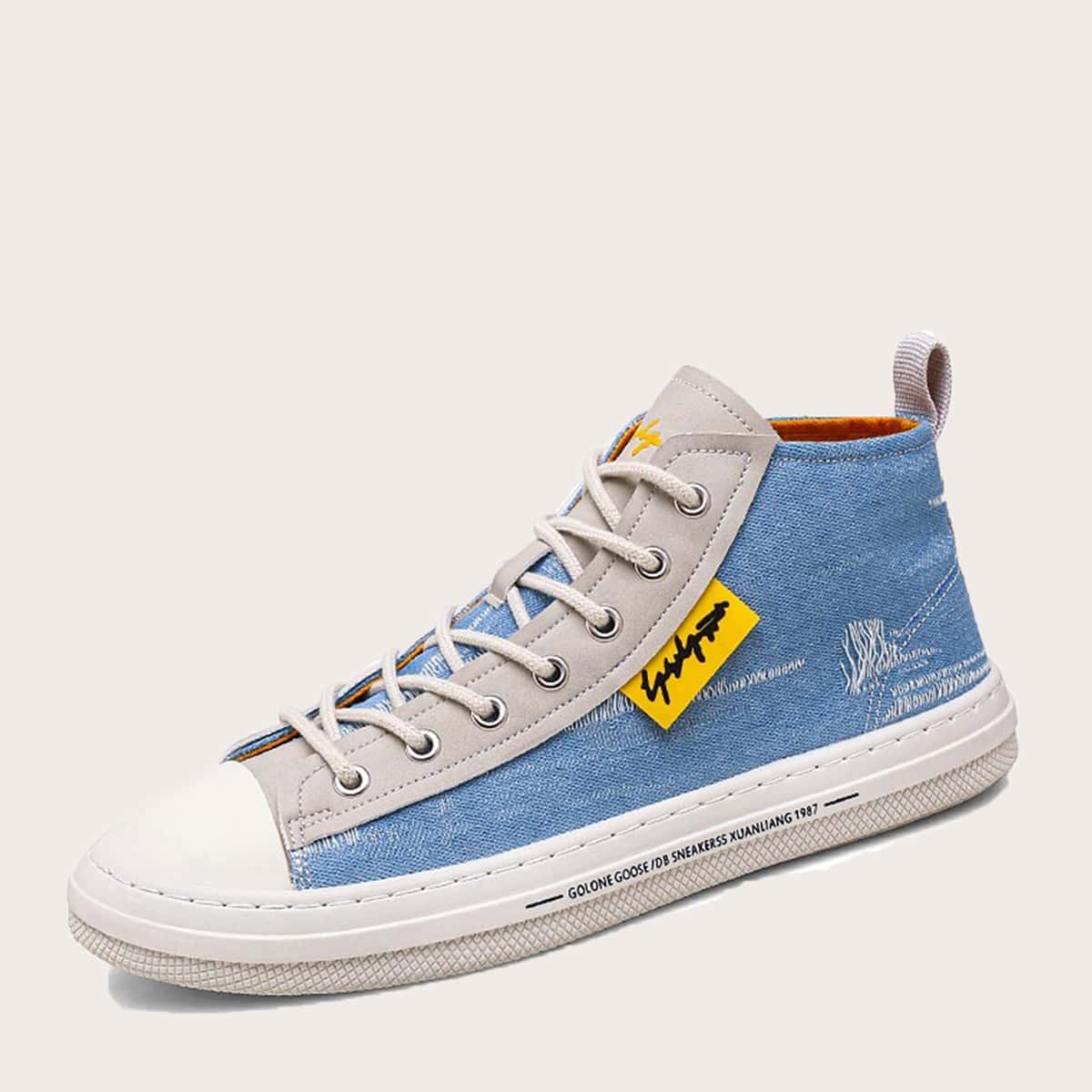 

Guys Lace-up Front High Top Canvas Sneakers, Blue