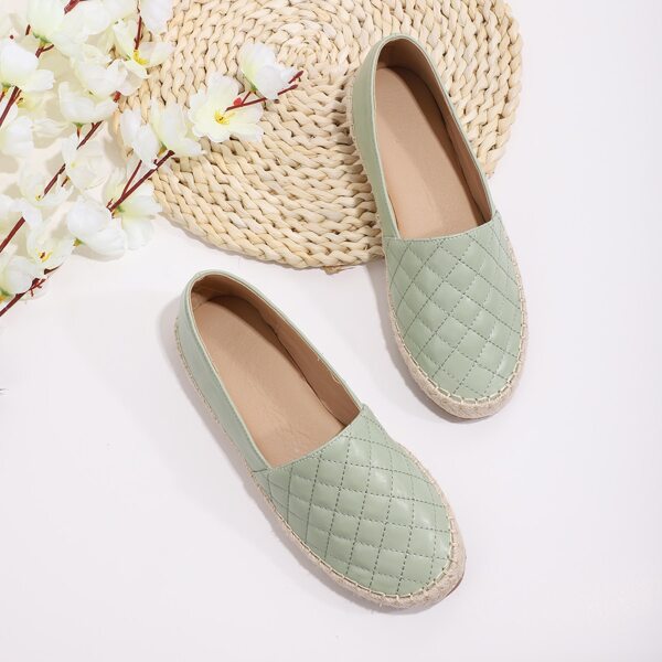 

Quilted Espadrille Flats, Mint green