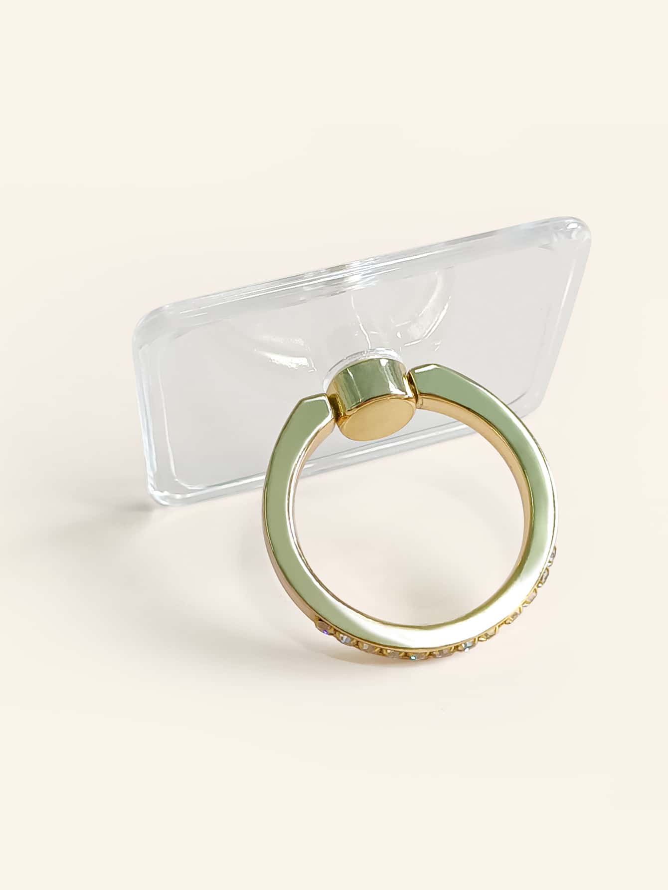 1pc Rhinestone Detail Phone Ring
