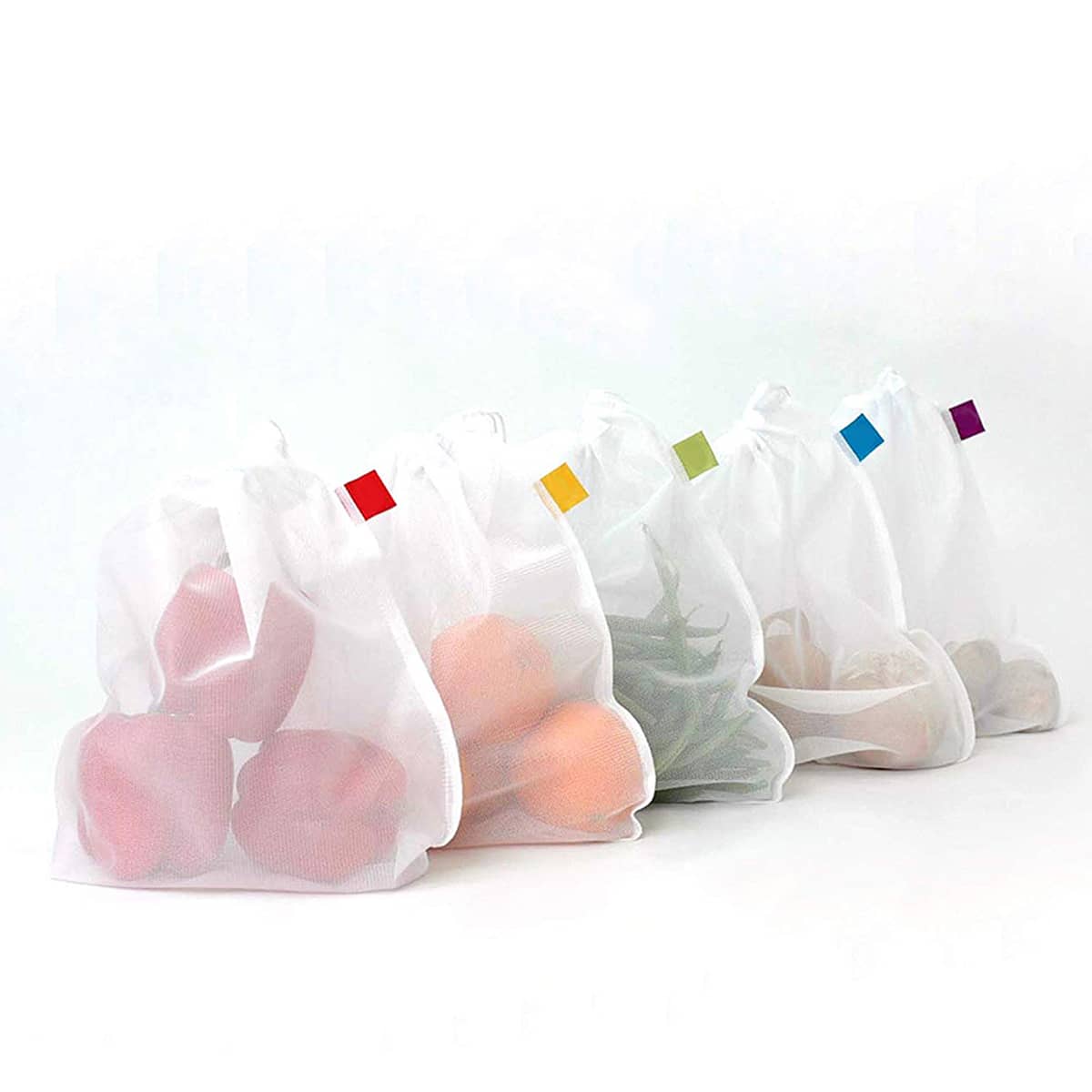 

5pcs Random Reusable Vegetable Produce Bag, White