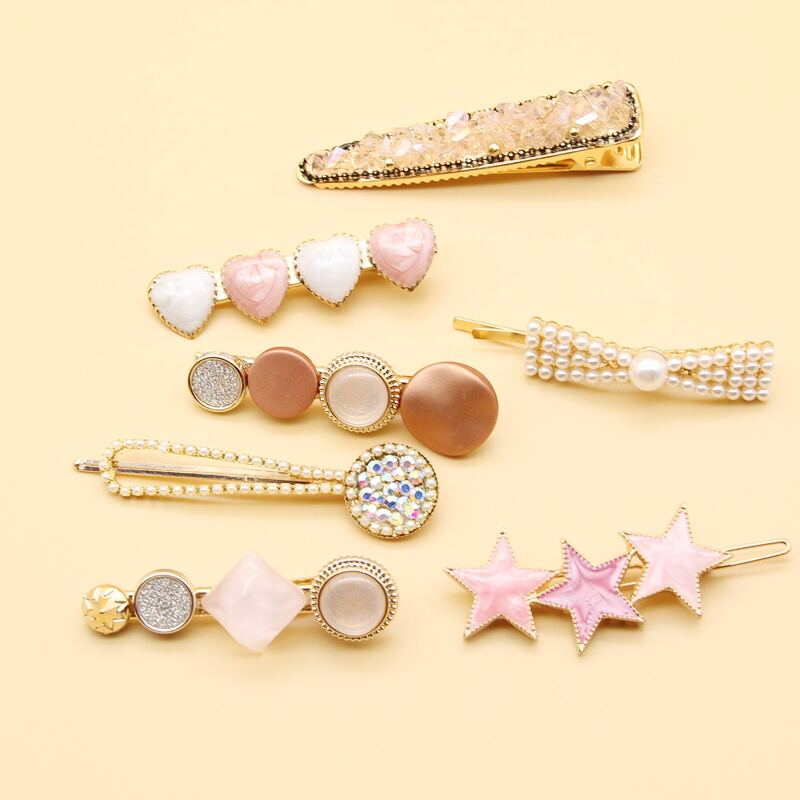

7pcs Faux Pearl Hair Clip, Multicolor