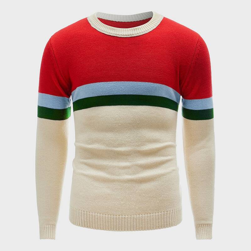 

Guys Color Block Crew Neck Sweater, Multicolor