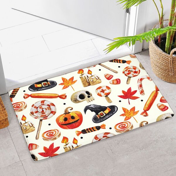 

Halloween Pattern Floor Mat, Multicolor