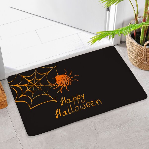 

Halloween Spider Print Floor Mat, Multicolor