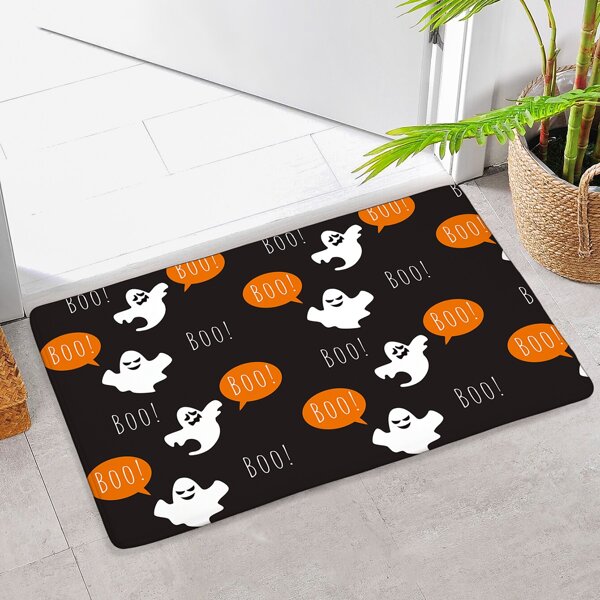 

Halloween Ghost Print Floor Mat, Multicolor