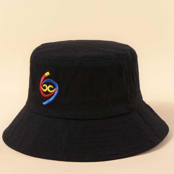 

Men Embroidery Bucket Hat, Black