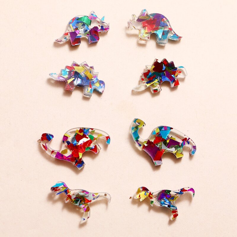 

4pairs Dinosaur Stud Earrings, Multicolor
