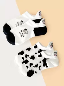 2 pares calcetines con letra - Blanco y Negro - Ver 1