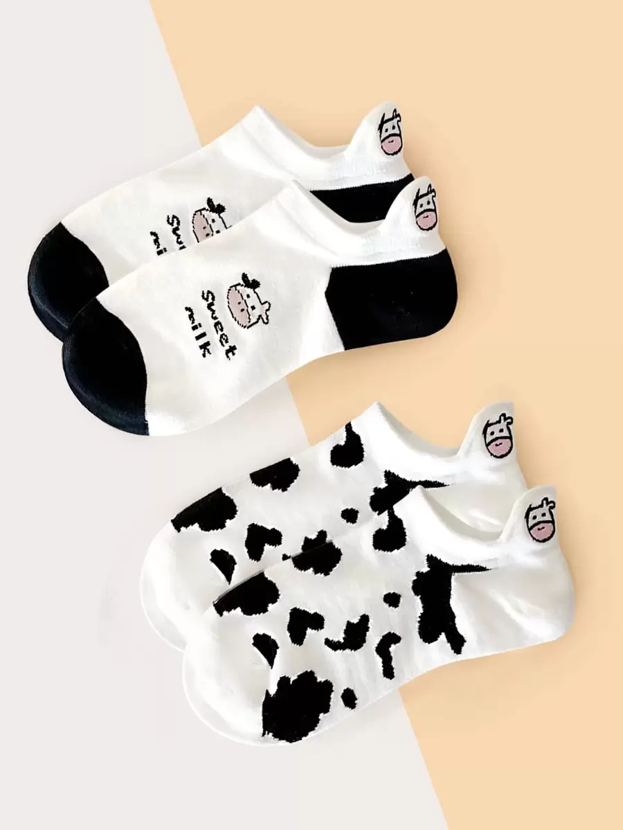 2 pares calcetines con letra - Blanco y Negro - Ver 1