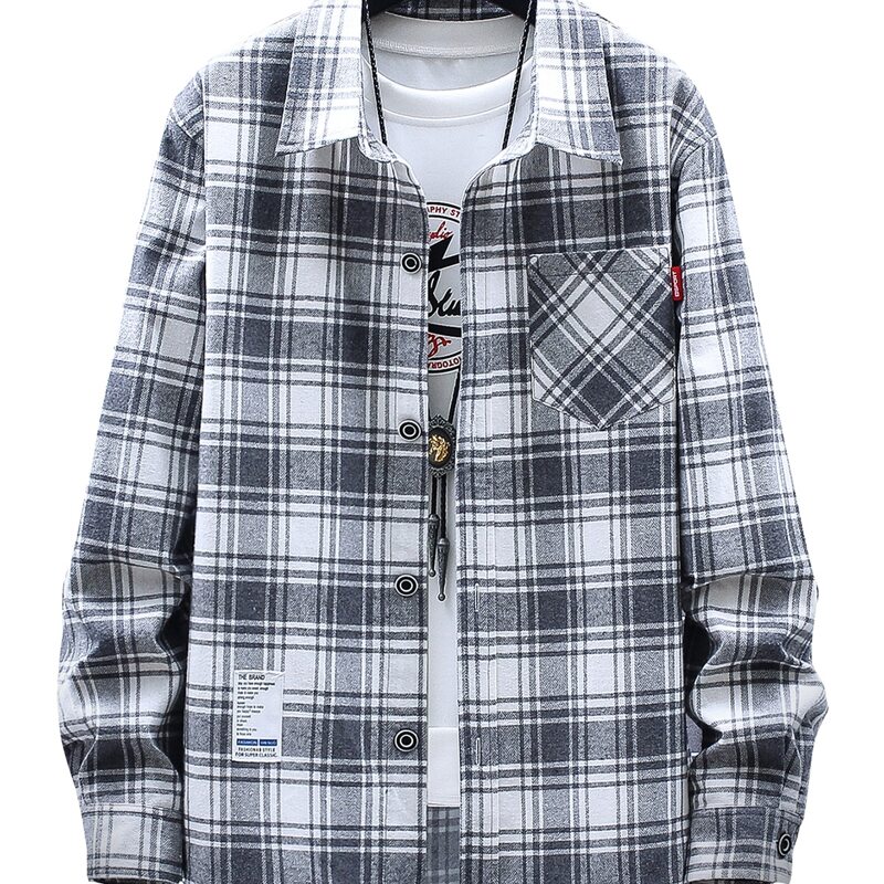 

Guys Plaid Pocket Front Shirt, Multicolor