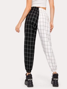 two tone plaid pants