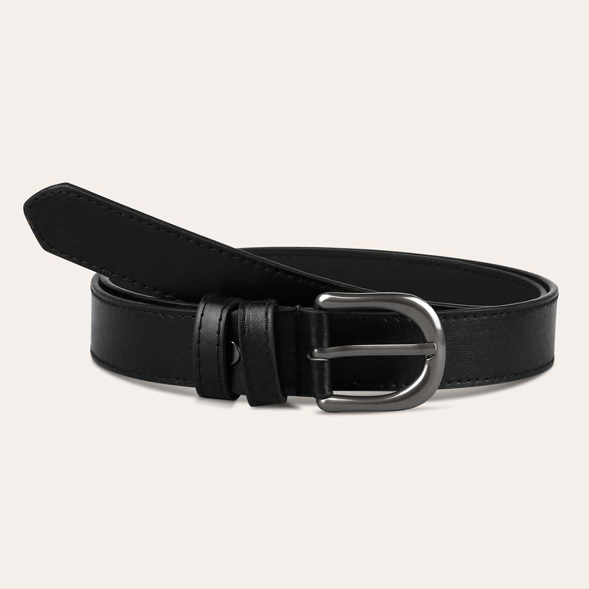 

Metal Buckle Belt, Black