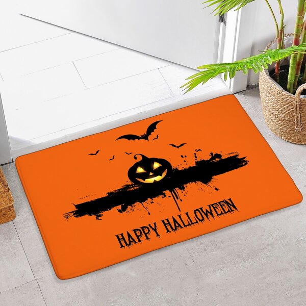 

Halloween Pumpkin Print Floor Mat, Multicolor