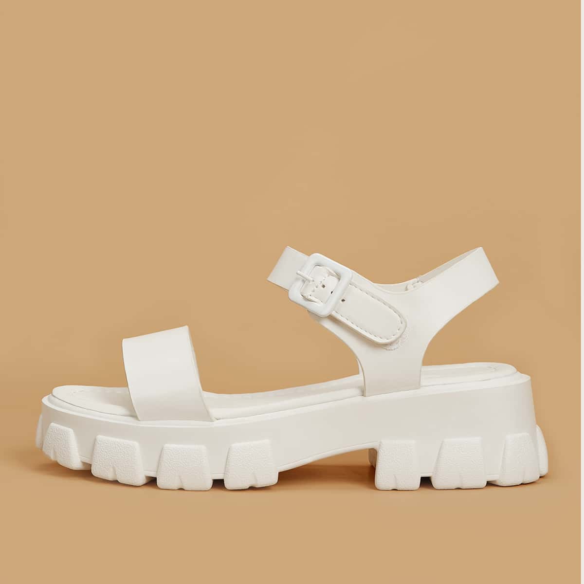

Ankle Strap Chunky Sandals, White