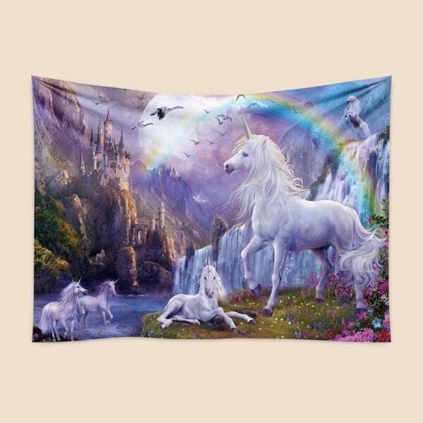 

Unicorn Print Tapestry, Multicolor