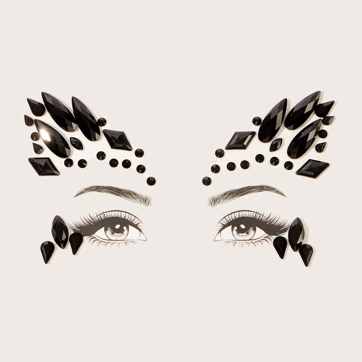 

1sheet Water-drop Eye Tattoo Sticker, Black