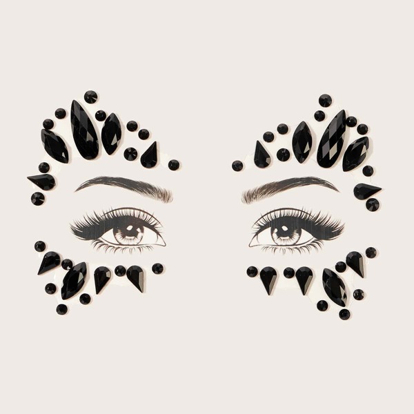 

1sheet Water-drop Eye Tattoo Sticker, Black