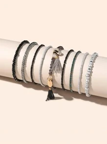 9 cái Tua Charm Cườm Vòng tay - Nhiều màu - Xem 1