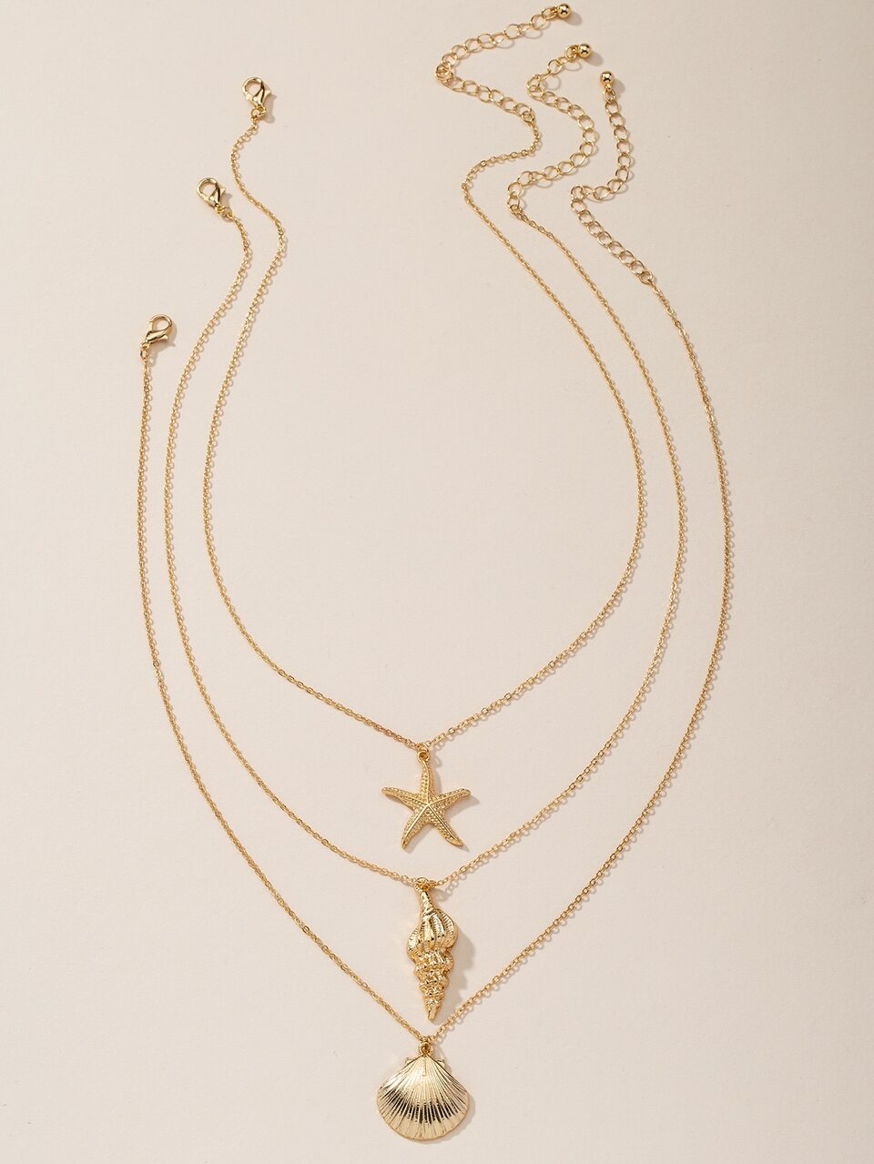3pcs Shell Charm Necklace