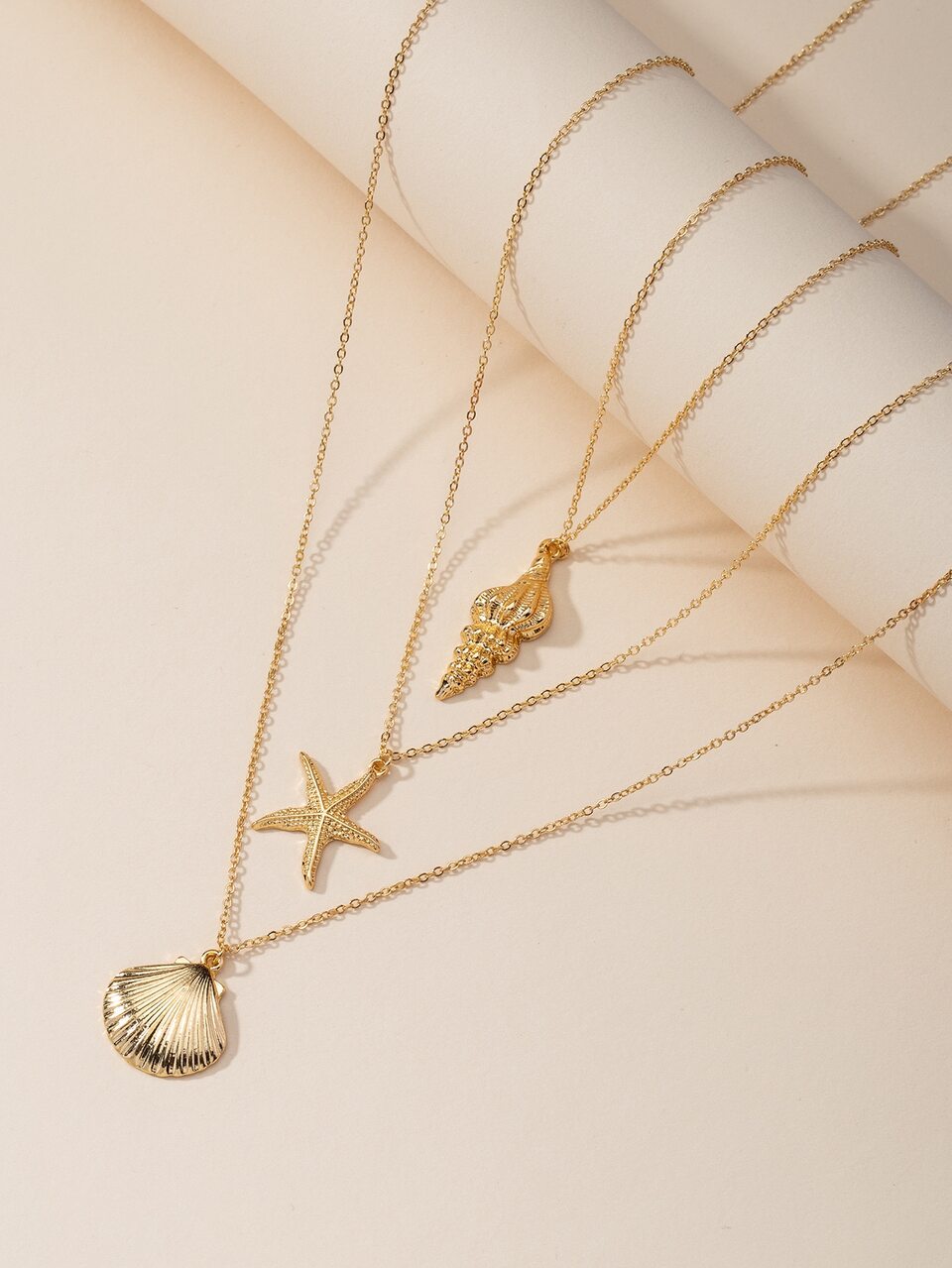 3pcs Shell Charm Necklace