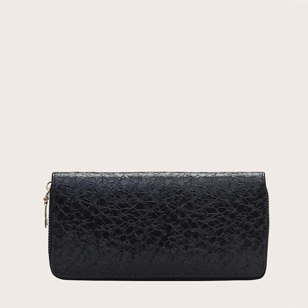 

Croc Zip Purse, Black