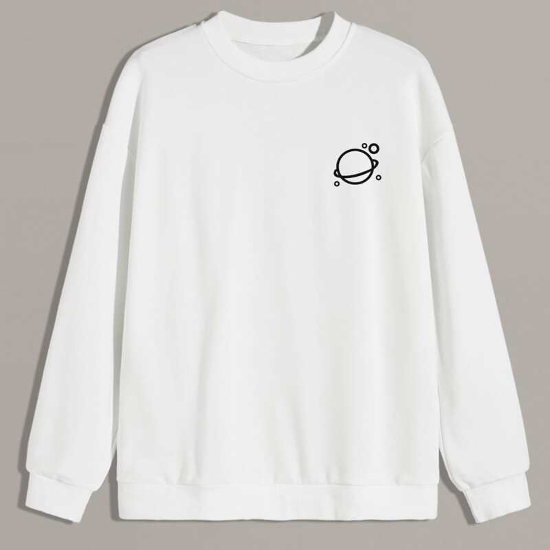 

Guys Cartoon Graphic Sweatshirt, Black white