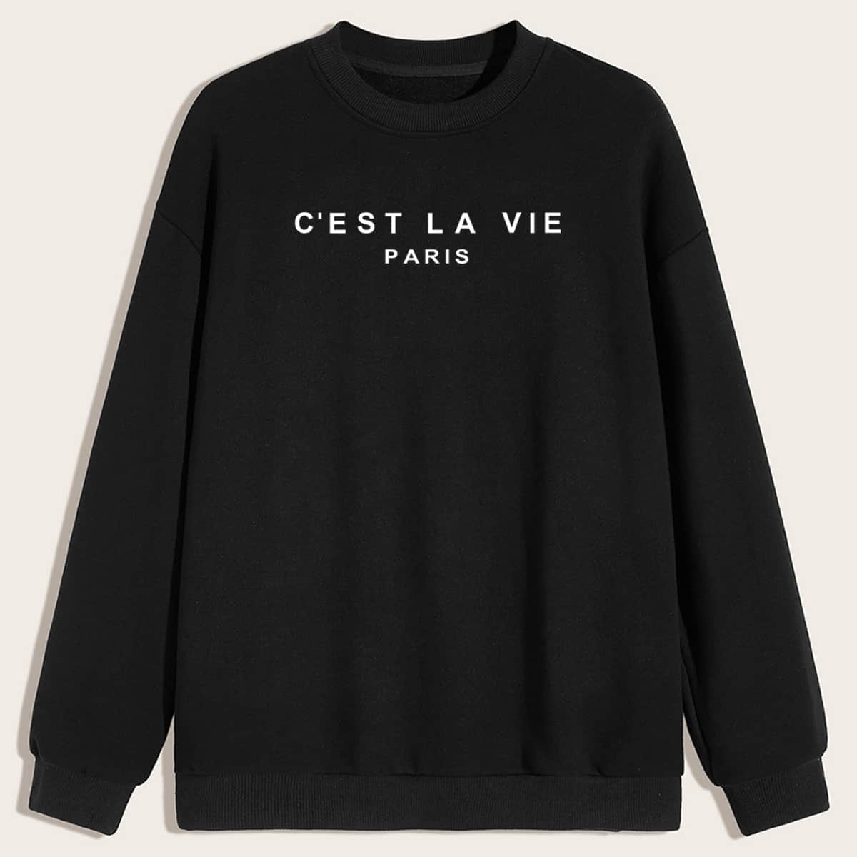 

Guys Letter Graphic Sweatshirt, Black