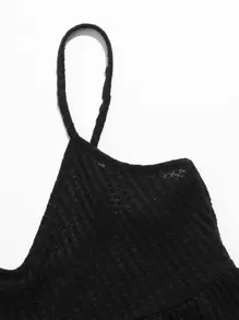 Soleia Ruffle Hem Waffle Knit Cami Top