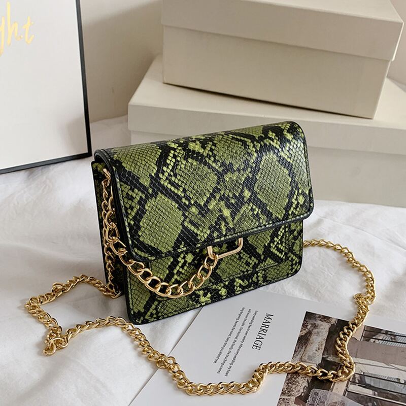 

Snakeskin Chain Crossbody Bag, Multicolor
