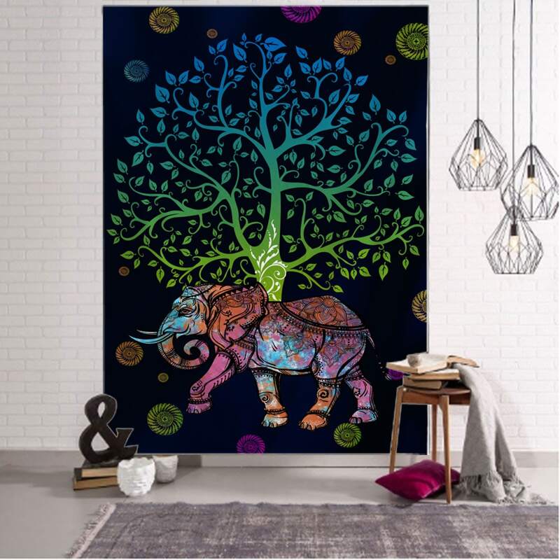 

Elephant Print Tapestry, Multicolor