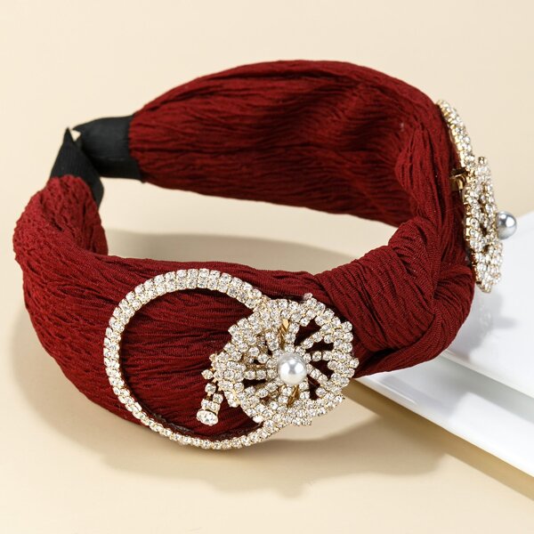 

Rhinestone & Knot Decor Hair Hoop, Burgundy