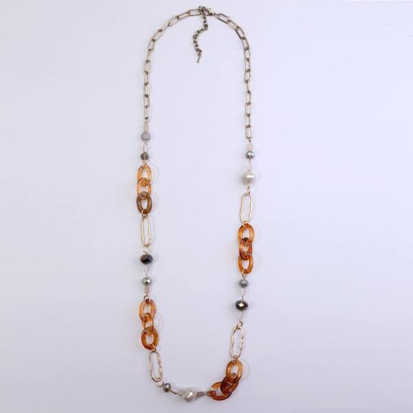 

Acrylic Panel Chain Necklace, Multicolor