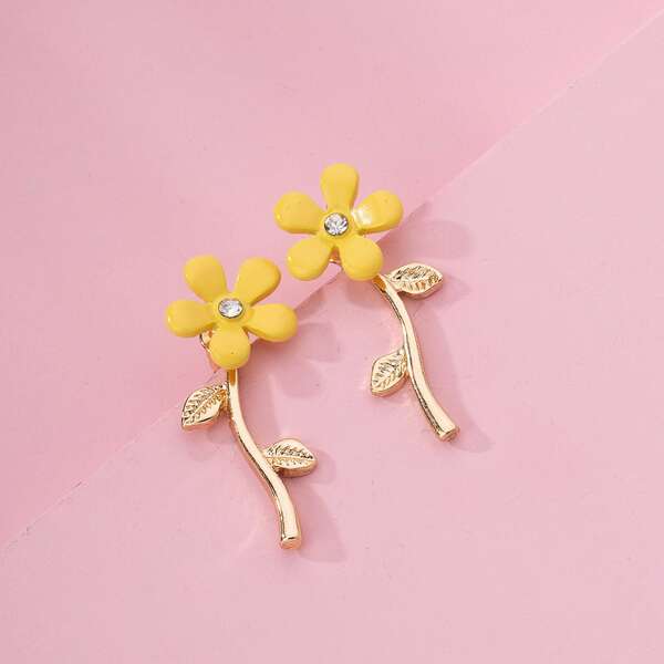 

Girls Floral Decor Earring Jackets, Yellow